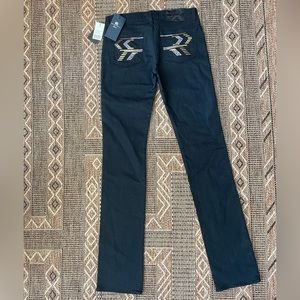 ROCK & REPUBLIC Sequin Embellished Stella Straight Leg Jeans Size 27 NWT